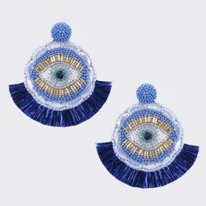 OLIVIA DAR EVIL EYE EARRINGS *PINK*